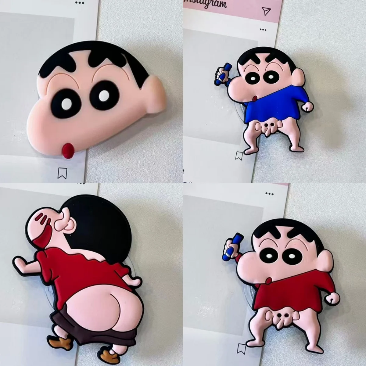 Crayon Shin-chan Japan Anime Handyhalter Griptok Fingerringhalterung für iPhone Samsung Hüllen Grip Tok Sockelhalterung Mädchen Geschenk Image