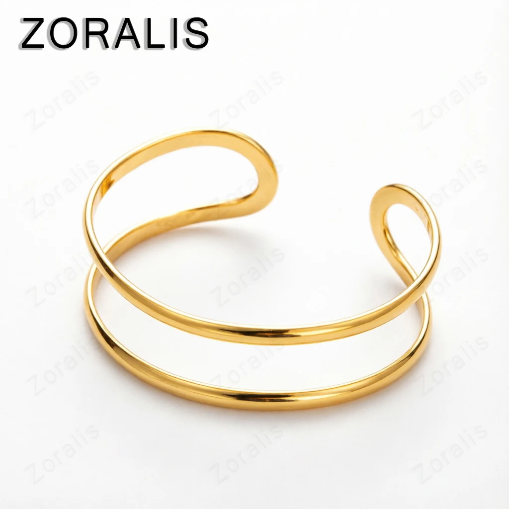 18K Gold Einzigartiges Verstellbares Zweireihiges Armreif-Armband Geschenk Charm Niedlicher Schmuck für Frauen Männer Party Verlobung Hochzeit Image