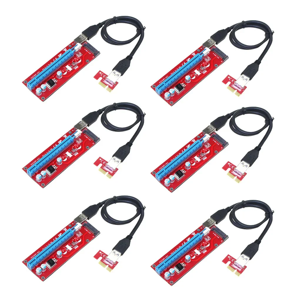 1 Stück VER 007S Riser PCI-E Extender PCI Express Riser-Karte 1X zu 16X USB3.0 Kabel SATA-Stromversorgung für Motherboard BTC Miner Mining Image