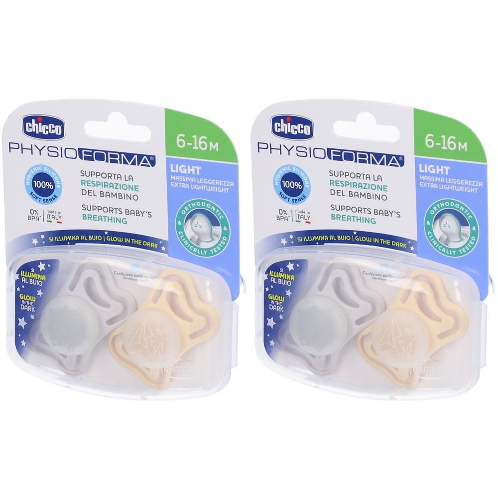 Chicco Succhietto Light Lumi Silicone 6-16m 2x1 St