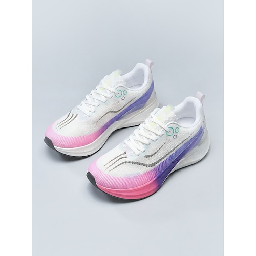 Damen-Laufschuhe mit Schnürung – leichte, atmungsaktive Sportschuhe mit reaktionsschneller Stoßdämpfung Rutschfeste Außensohle für Gehen, Laufen, Fitnessstudio, Reisen, Fitness und ganztägigen Image