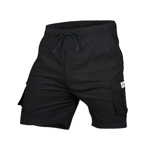 Herren Cargohose Cargohosen Cargo-Shorts Shorts Freizeitshorts Elastischer Bund Mehrere Taschen Einfach Tarnung Komfort tragbar Knielang Lässig Outdoor Streetwear Mode Streetwear Khaki Weiß Grün Image