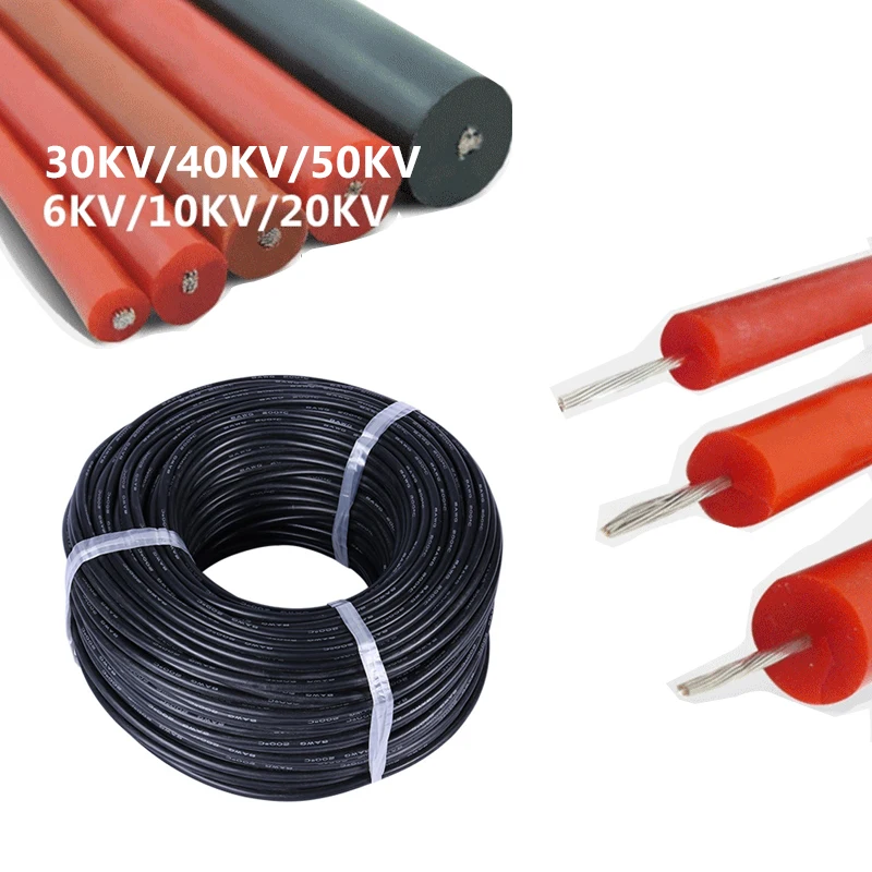 Verzinnter Kupferdraht UL3239 Silikon-Hochspannungsdrahtkabel 6KV 10KV 20KV 28 26 24 22awg 20awg 18awg 16awg Hochtemperatur 150 ° Image