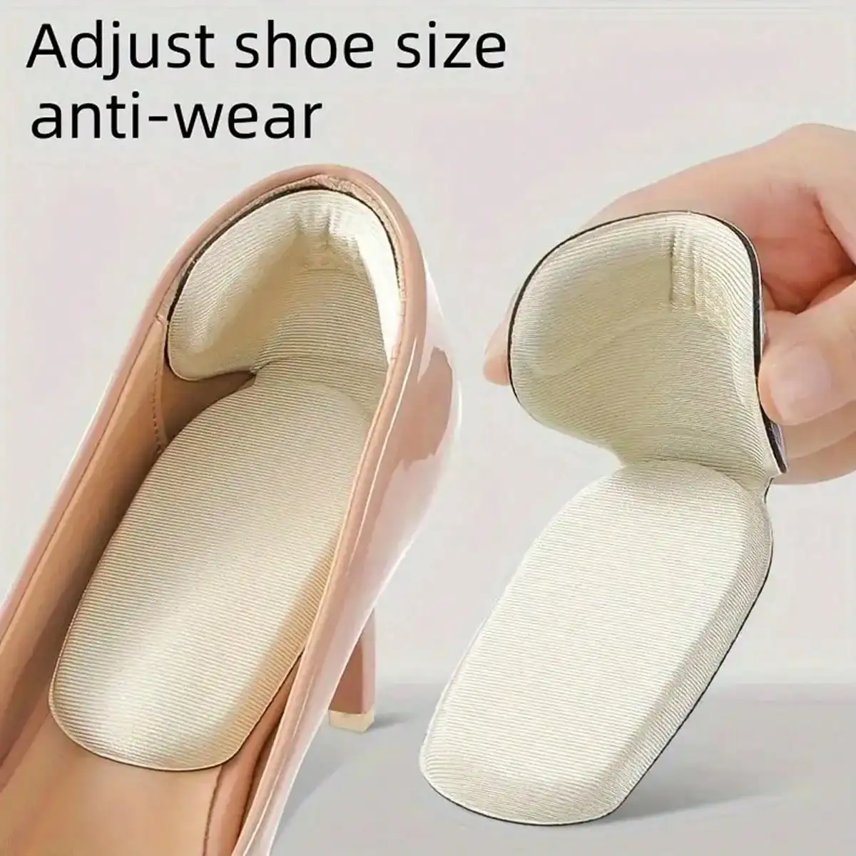 1 Paar Anti-Verschleiß-Fersenpads zur Schuhgrößenanpassung, halbverstellbare Einlegesohlen für High Heels Image