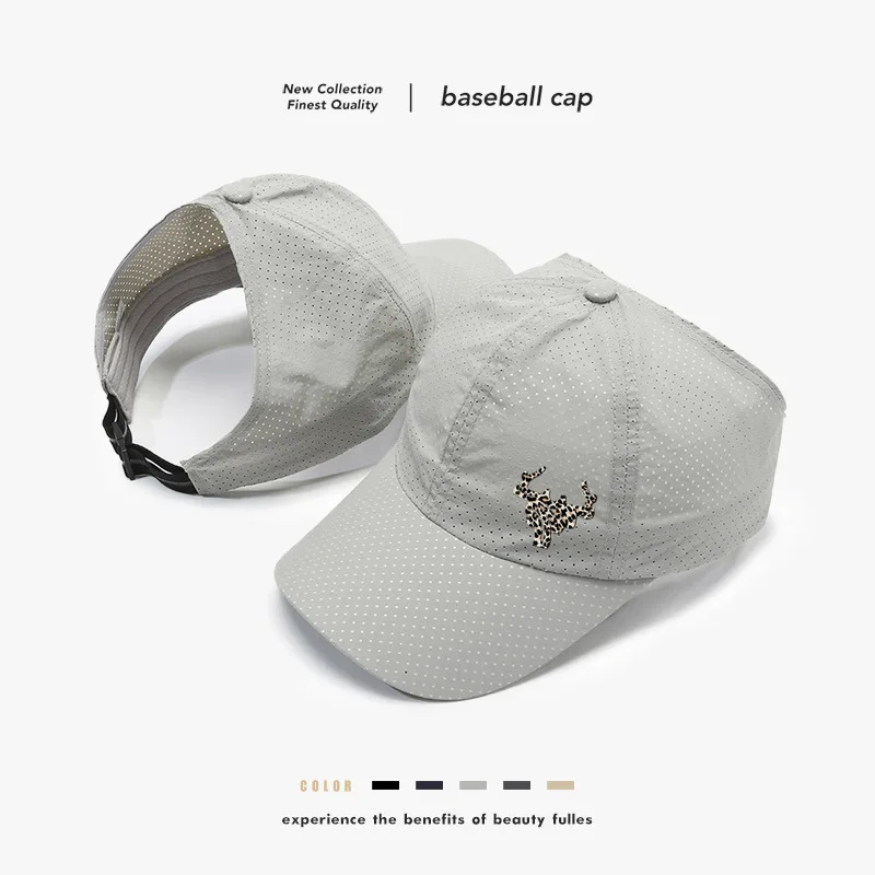 Sommerliche, dünne Sonnenkappe für Herren, schnell trocknende Outdoor-Mütze, lässige, atmungsaktive Mesh-Angelmütze für Damen, perforierte Mesh-Kappe Image