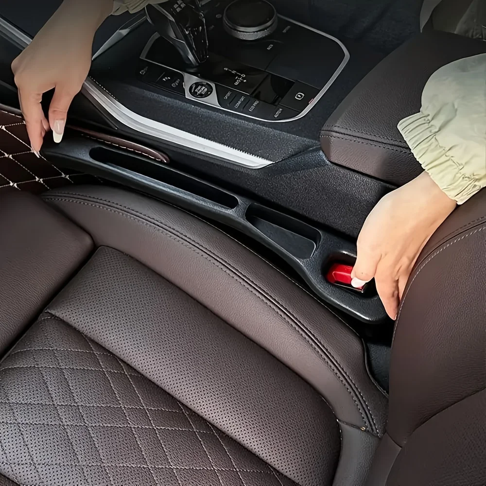 2-teiliger Auto-Sitzlücken-Organizer aus PU, wasserdichter Auto-Sitzlücken-Füllstreifen mit 2 Rillen, Sitzlücken-Aufbewahrung, Auto-Innenraum-Zubehör Image