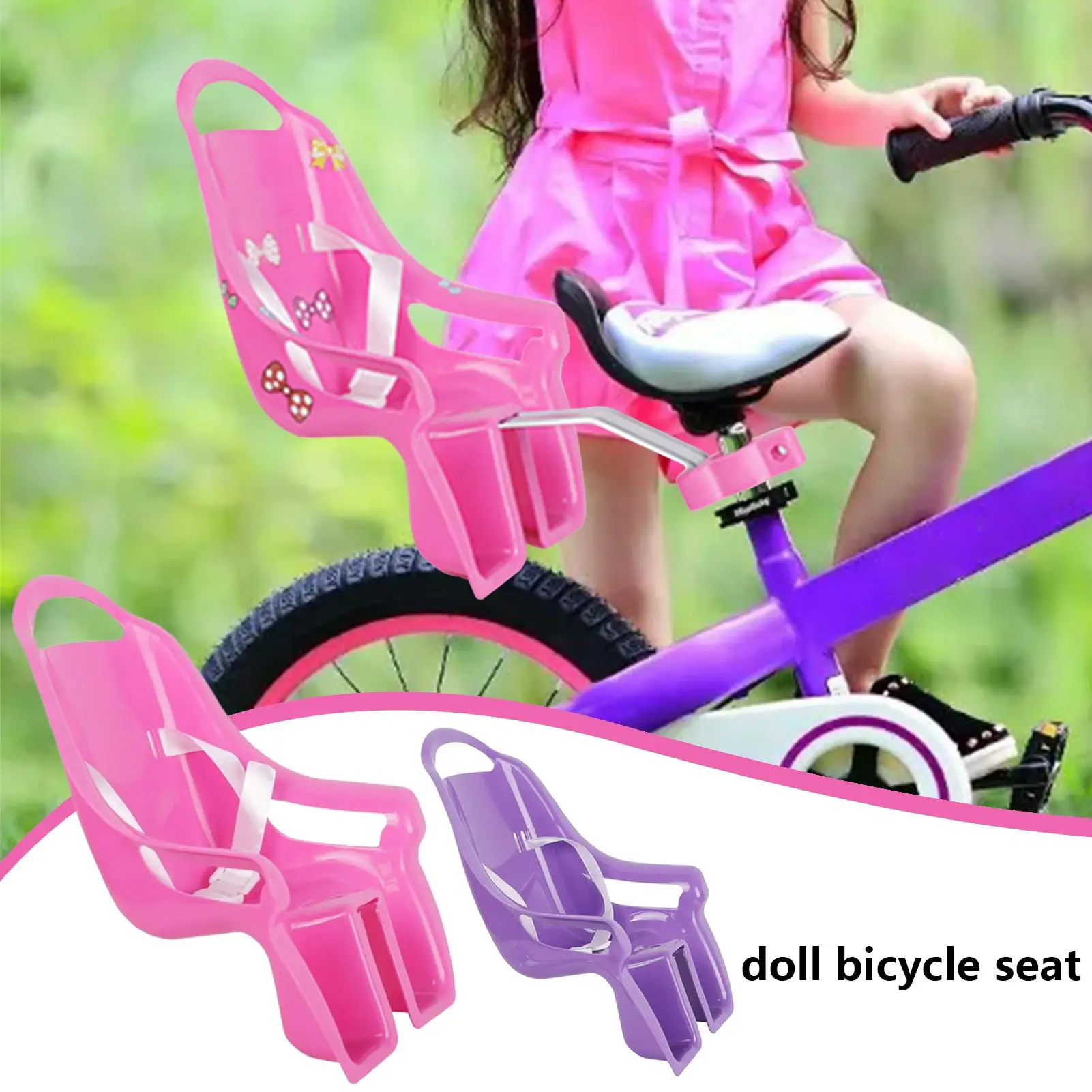 Fahrrad-Puppensitz mit DIY-Aufklebern, Fahrradzubehör für Kinder, Puppenstuhl für Mädchen, Fahrradzubehör Image