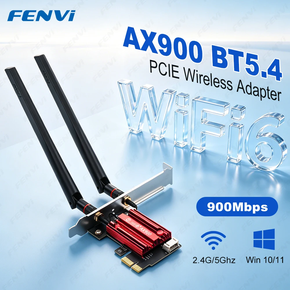 FENVI WiFi 6 AX900 PCIE-Adapter BT 5.4 Dual Band 2,4 GHz/5 GHz 900 Mbit/s 802.11AX Wireless Network Wi-Fi 6-Karte für PC Windows 10/11 Image