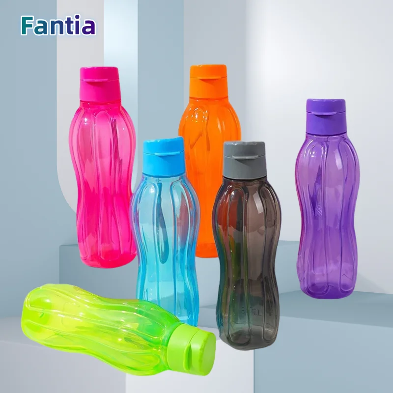 Multi Farbe Wasser Flasche Wasser Flasche Tragbare Outdoor Sport Wasser Tasse Große Kapazität Einfarbig Raum Tasse Kunststoff Drink Image