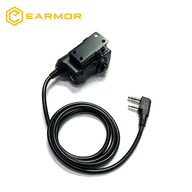 EARMOR M51 Tactical Kenwood, Baofeng Version PTT Military Standard 7.0 Stecker für Radio Adapter Schwarz Image