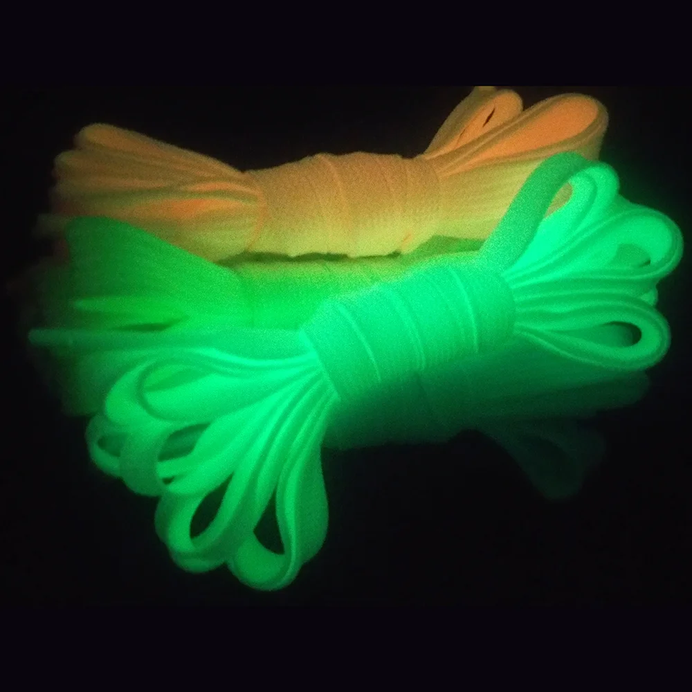 Leuchtende Schnürsenkel für Sport und Freizeit, flache Canvas-Schnürsenkel, leuchten im Dunkeln, fluoreszierende Schnürsenkel, Schuhzubehör Image