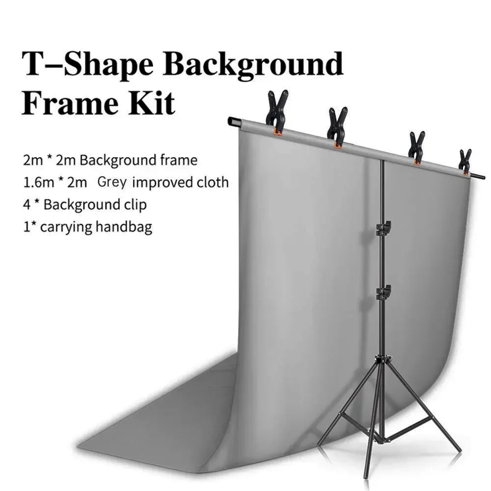 T-förmiger Hintergrundständer 2x2m für Fotografie, Verstellbares Stützsystem für Fotostudio, Geeignet für Vlies- und Musselin-Hintergründe Image