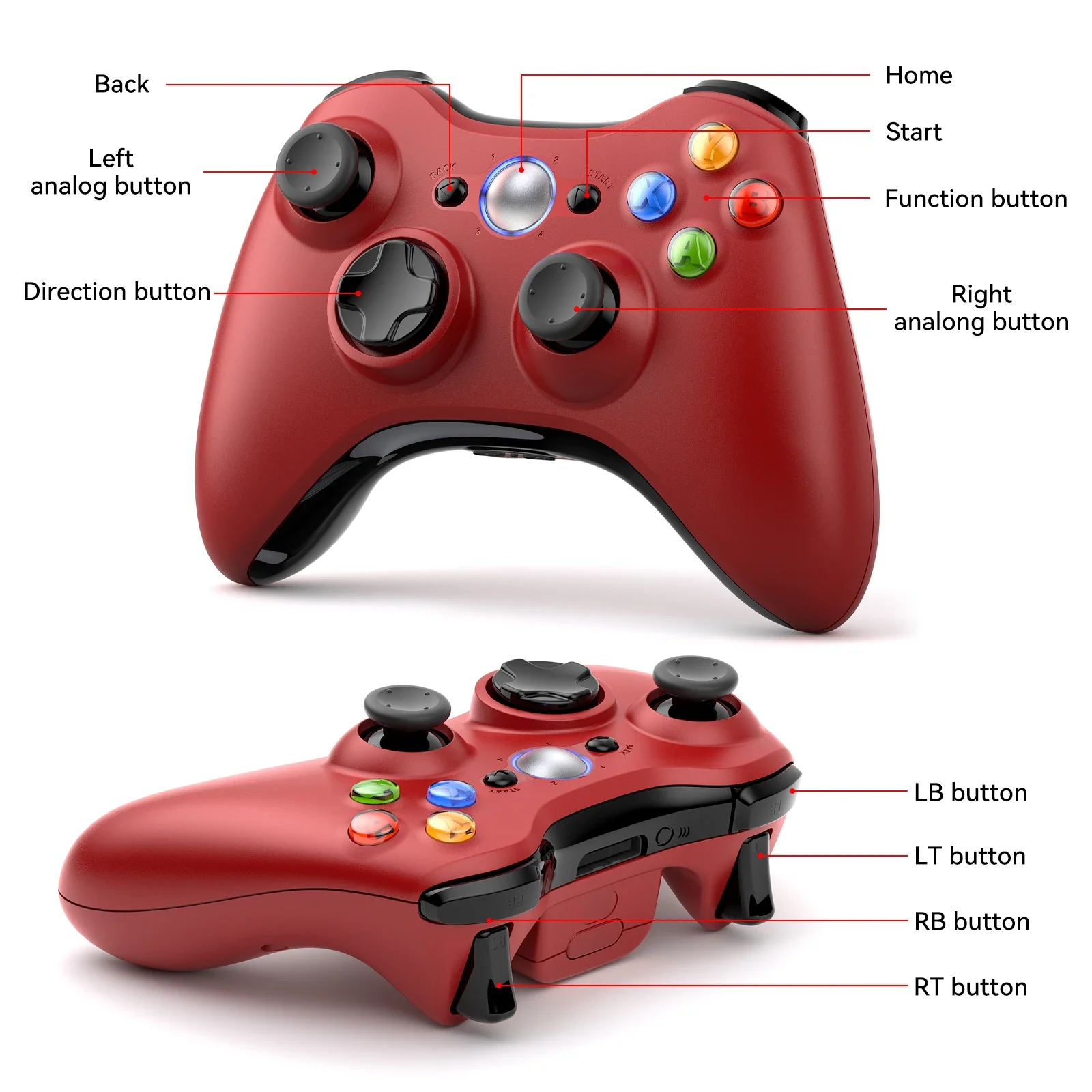 Game Gamepad For Xbox 360/Slim/Elite/PC Wireless Controller 6-axis Joystick Dual Vibration Xbox 360 Controller