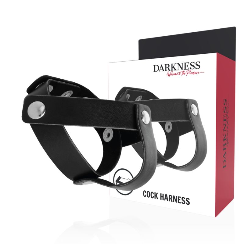 Darkness - Anello per pene e testicoli – in pelle regolabile 1 St