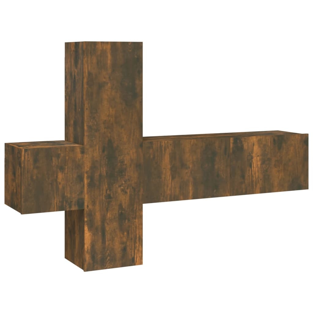 Helloshop26 - Möbelset Schrank Sideboard TV Fernseher Wohnzimmer Schlafzimmer Wohnzimmer 3-teilig Räuchereiche Holzwerkstoff braun 02_0024605 Image