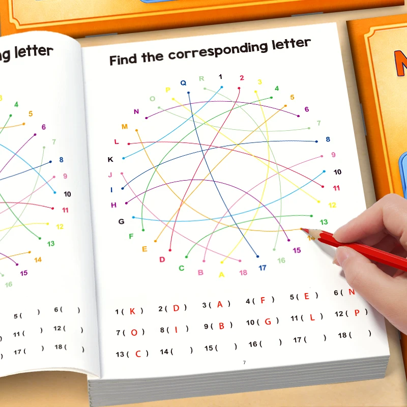 Kinder-Puzzlebuch zur Visuellen Aufmerksamkeitsförderung - Gemischte Aktivitätsspiele mit Linienzuordnung, Suchen und Finden sowie Mustererkennung Image
