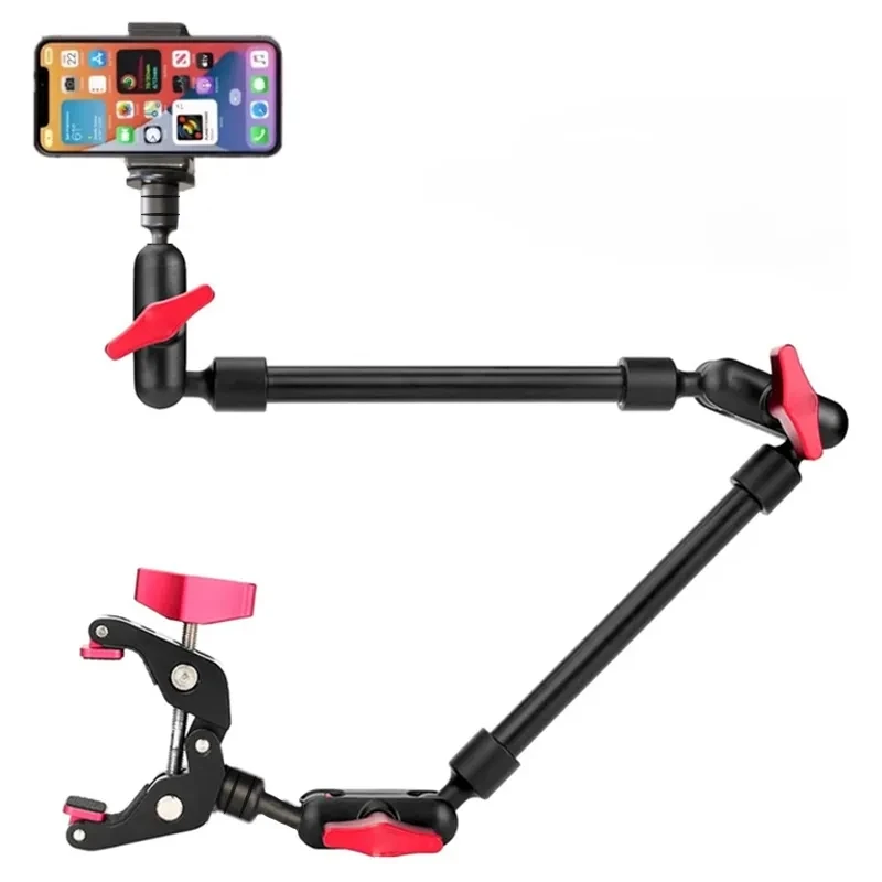 Kamera-Zauberarm mit Super-Clip-Halterung für Smartphone, Camcorder, Action-Kamera, Klemmhalterung, Tablet, Webcam, Studio-Kits-Set Image