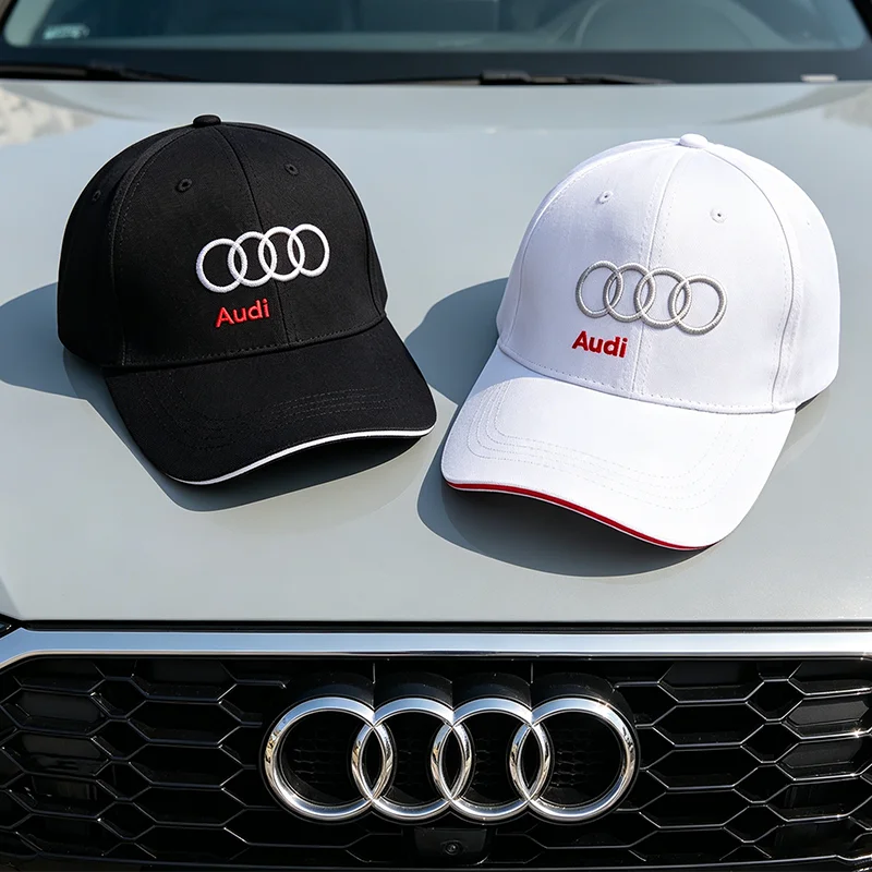 Audi Emblem Baseballkappe für Herren und Damen, Verstellbare Schirmmütze für Audi Sline A2 A3 A4 A5 A6 A7 A8 B9 B6 C6 C7 Q1 Q2 Q3 Q4 Q5 Q6 Q7 Q8 Image