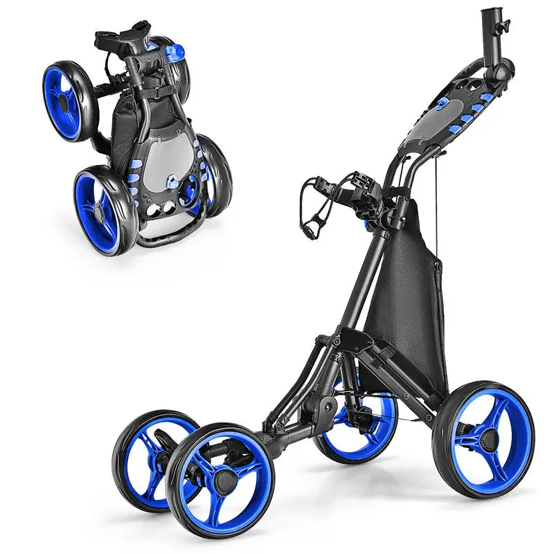Leichter, faltbarer Golfwagen mit 4 Rädern – Blau Image