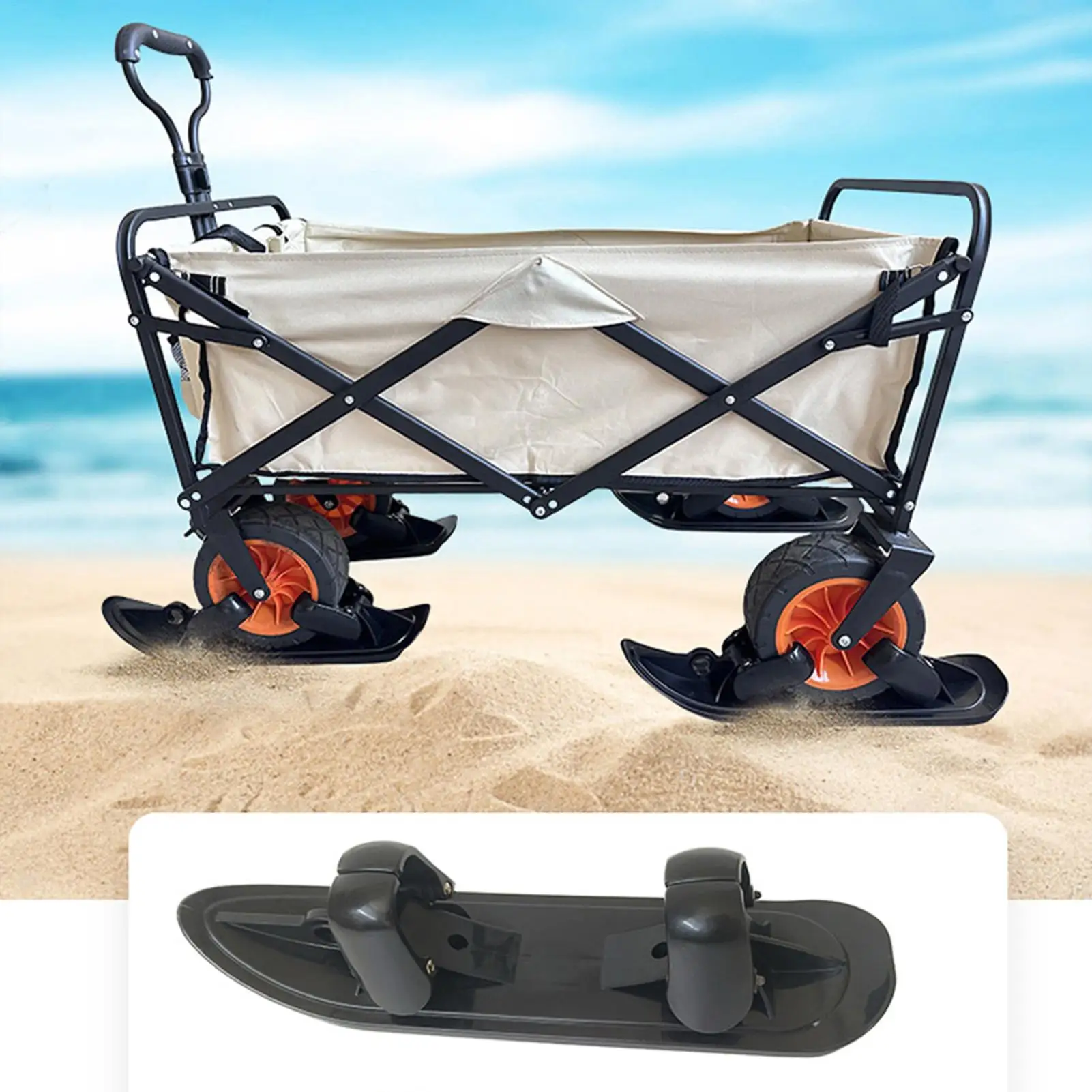 Kinderwagen-Ski, 2-in-1-Schneescooter, Kinderwagen, Rad, Ski-Schlitten, Segelflugzeug, Ski-Aufsatz für Eltern, Sport, Camping, Joggen, Gehweg Image