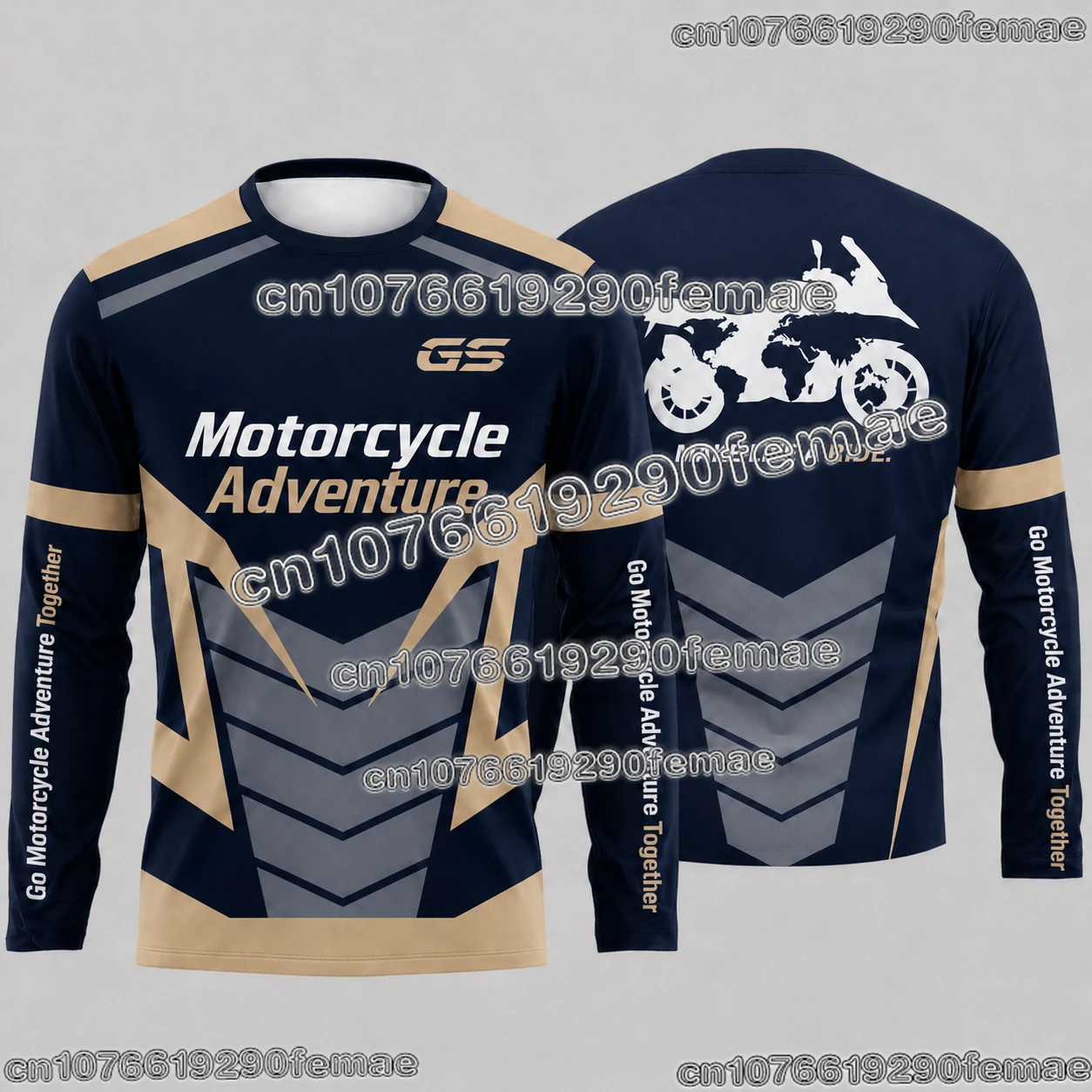 GS Adventure Motorrad-inspiriertes Motorrad-Fan-T-Shirt, atmungsaktives Outdoor-Fahr-T-Shirt für Touring-Biker und Freizeitkleidung Image
