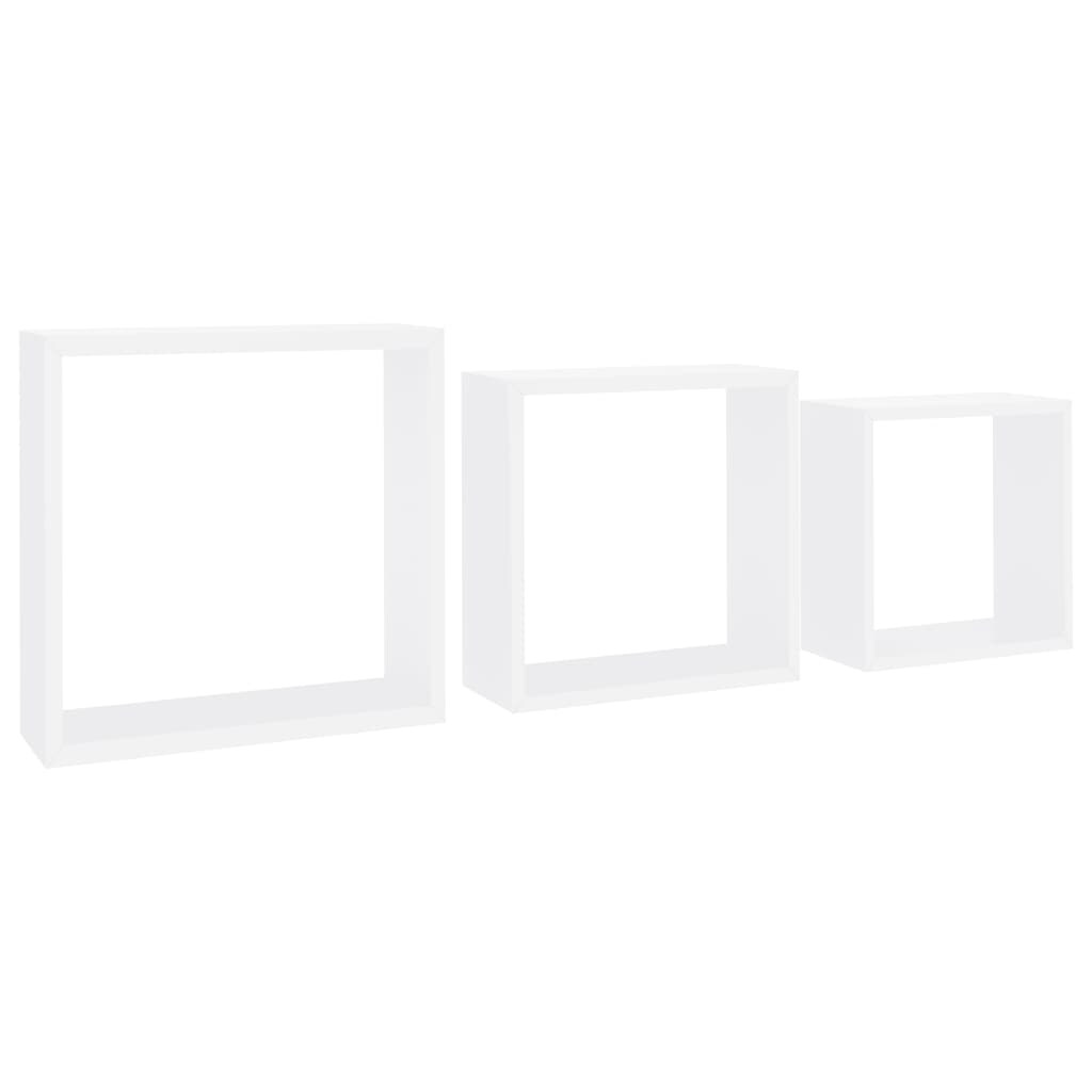 vidaXL Würfelregale 3 Stk. Weiß MDF Image