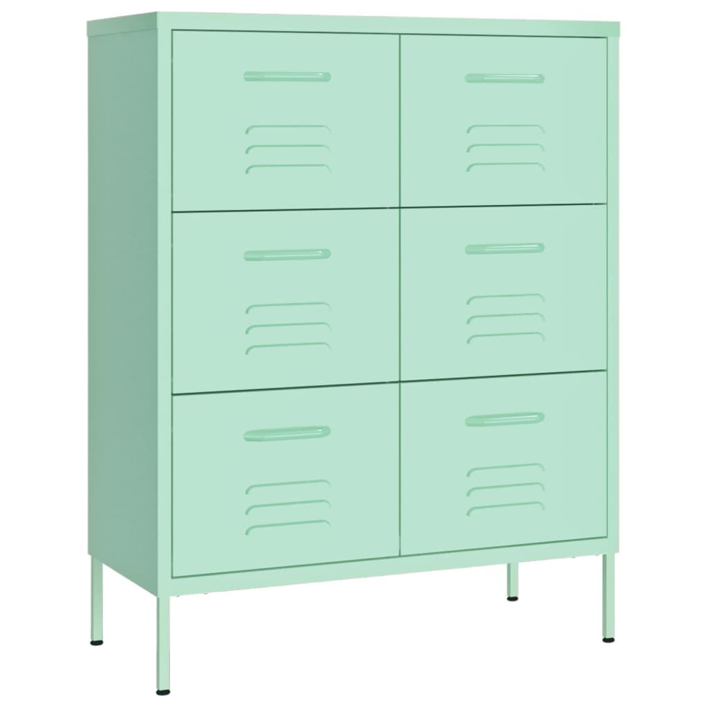 vidaXL Schubladenschrank Minzgrün 80x35x101,5 cm Stahl Image