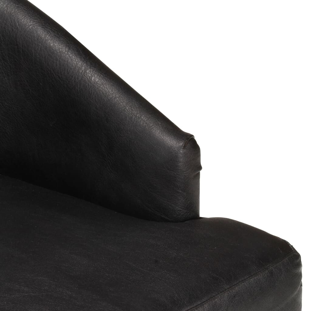 vidaXL Esszimmerstühle 2 Stk. Echtes Ziegenleder : Farbe - Schwarz Image