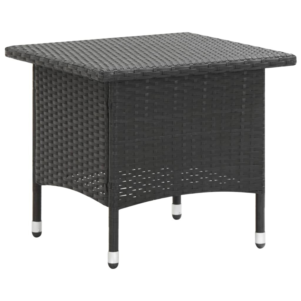 vidaXL Beistelltisch Schwarz 50x50x47 cm Poly Rattan Image