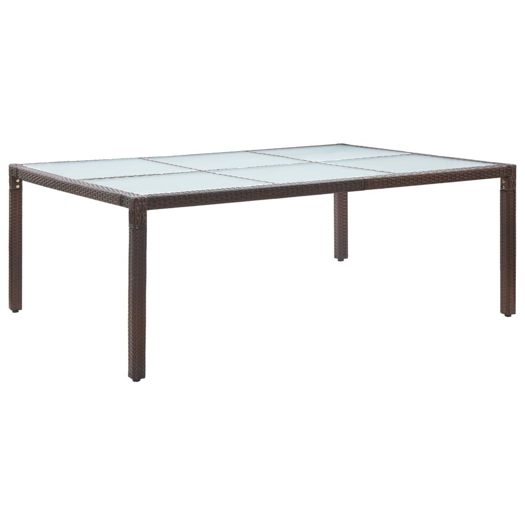 vidaXL Garten-Esstisch Braun 200x150x74 cm Poly Rattan Image