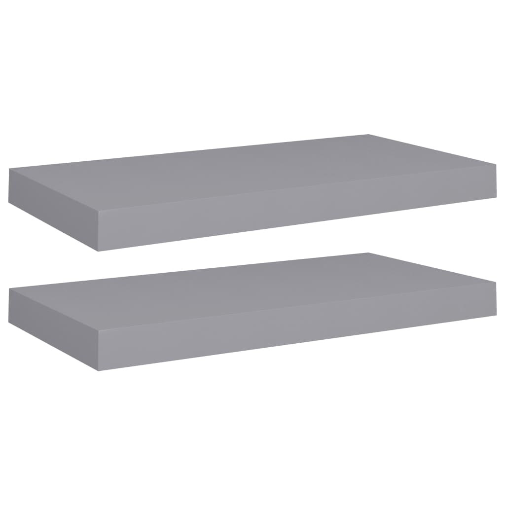 vidaXL Schweberegale 2 Stk. Grau 50x23x3,8 cm MDF Image