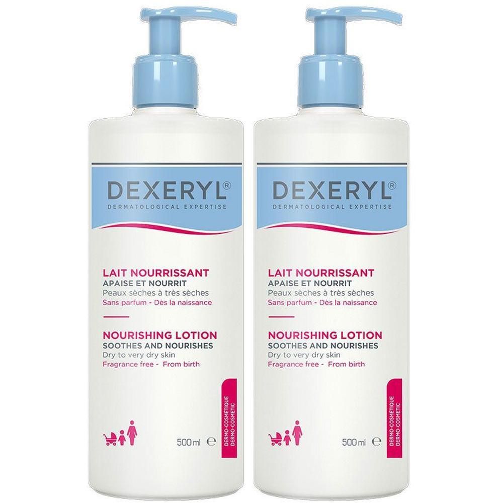 DEXERYL Latte Nutritivo per Pelle Secca e Molto Viso Corpo 2x500 ml