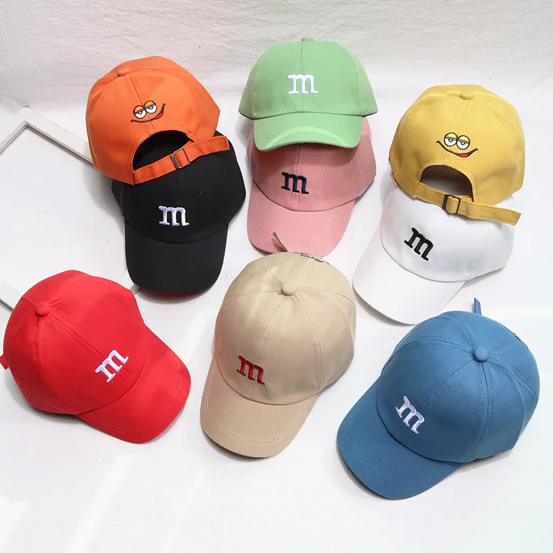 Einfarbige Baby-Baseballmütze mit Buchstaben, einfache bestickte Schirmmütze für Kleinkinder, Jungen, Mädchen, Sommer, verstellbare Kinder-Sonnenhüte Image