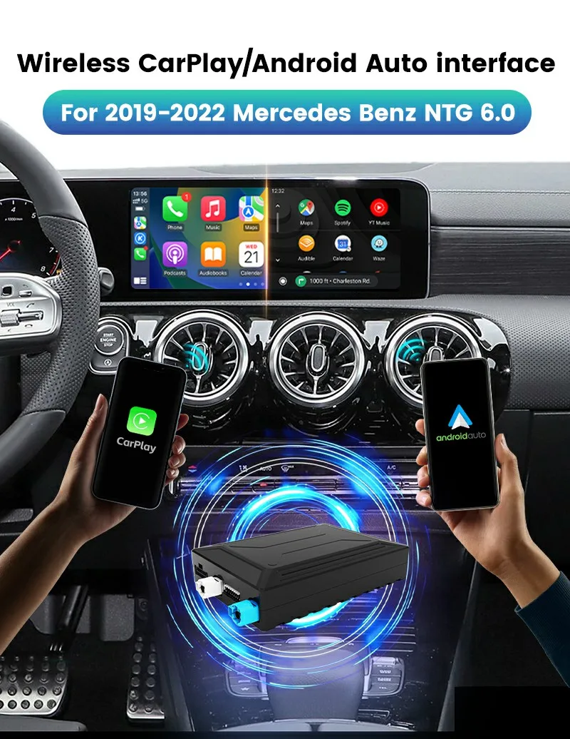 Kabellose CarPlay Android Auto Schnittstelle für Mercedes Benz A W177 GLB GLA CLA Klasse 2019-2022 NTG6.0 MBUX OEM Upgrade mit Touch-Funktion Image