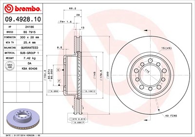 Brembo Bremsscheibe [Hersteller-Nr. 09.4928.10] für Mercedes-Benz Image