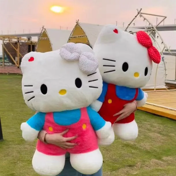 Neue 50cm Große Hello Kitty Plüschpuppe, Niedliche Stehende Kitty Stoffpuppe, Weiche Stoffpuppe Schlafzimmerdekoration Weihnachtsgeschenk für Mädchen