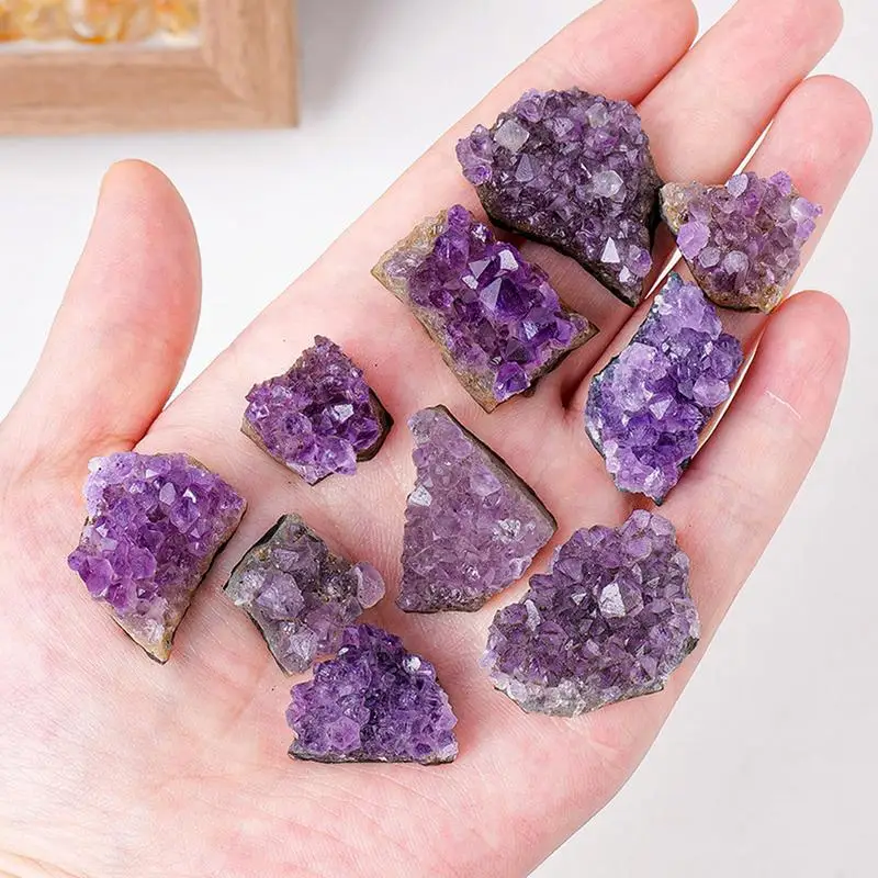 Natürlicher roher Amethyst-Cluster, Kristall, Lila, für Meditation, natürliche Amathese, Kristall-Cluster, rohe Amethyst-Steine, Heimdekoration Image