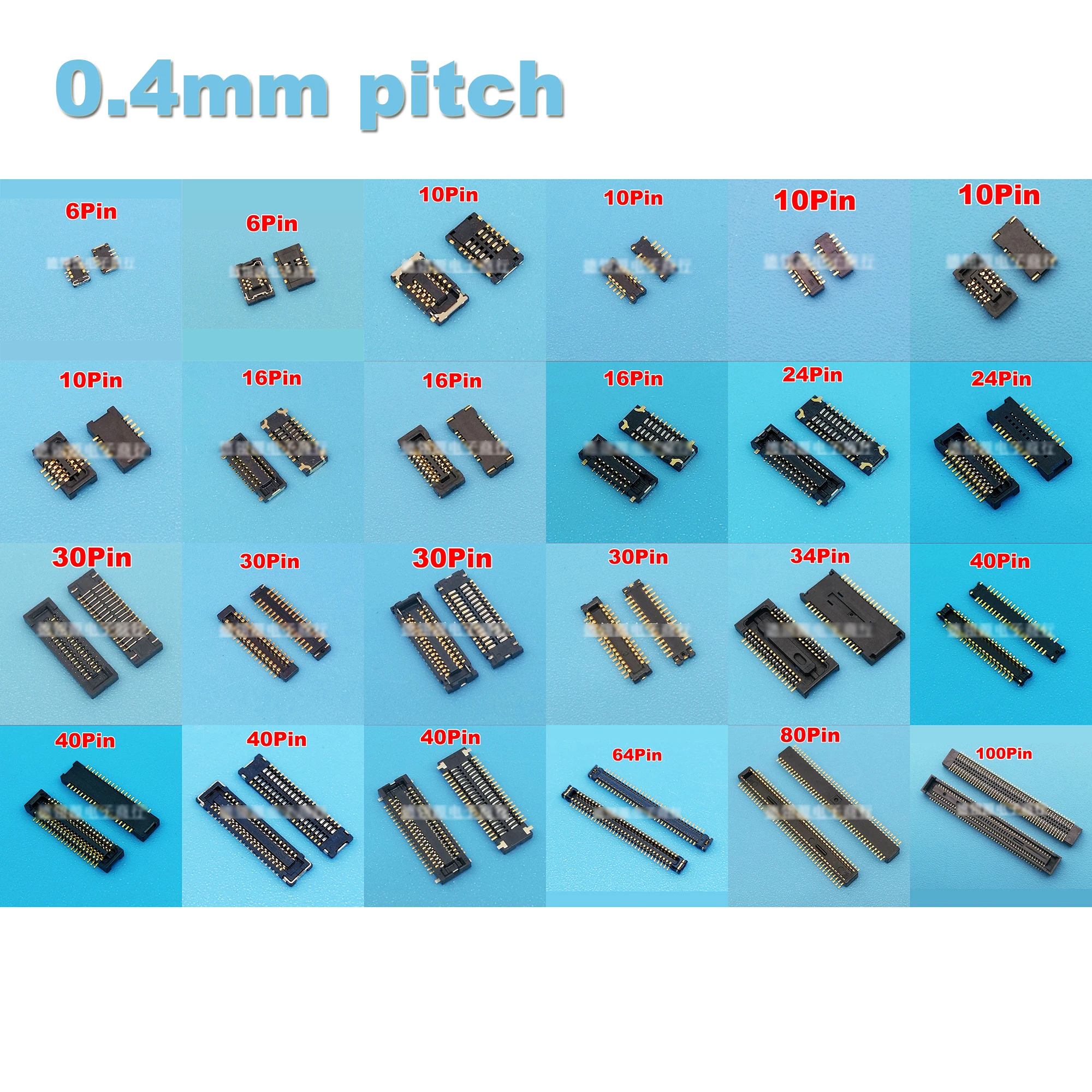 6/10/16/24/30/34/40/60/80/100pin 0,4 Pitch Board-to-Board-Steck verbinder für Garmin GPS FPC-Ersatzteile 0,4mm Abstand 6p 10p 16p 24