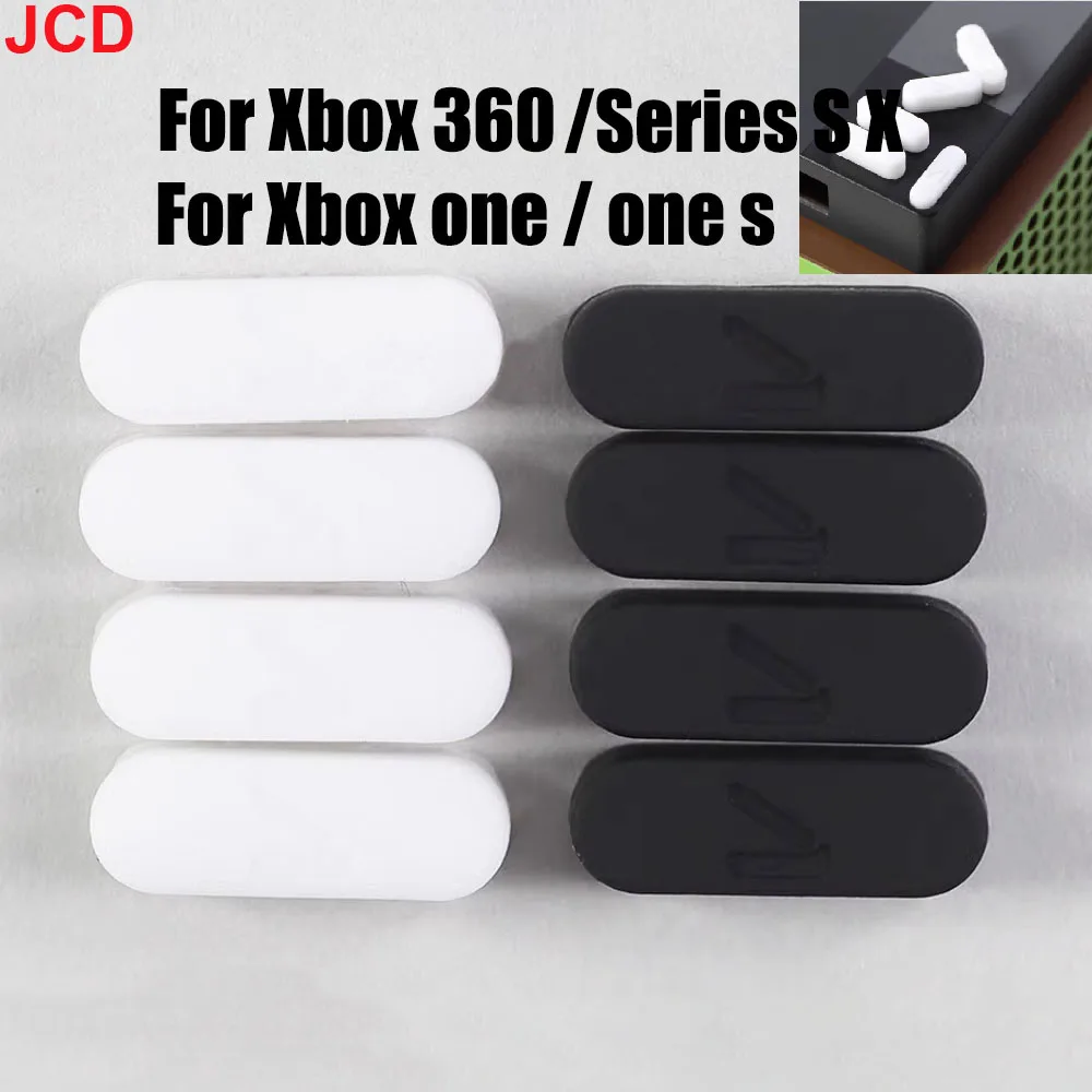 JCD 4 Pieces Rubber Feet Anti-slip Slim Housing Protective Cover Applicable For Xbox 360 / Xbox One/one S / Series S X Consoles
