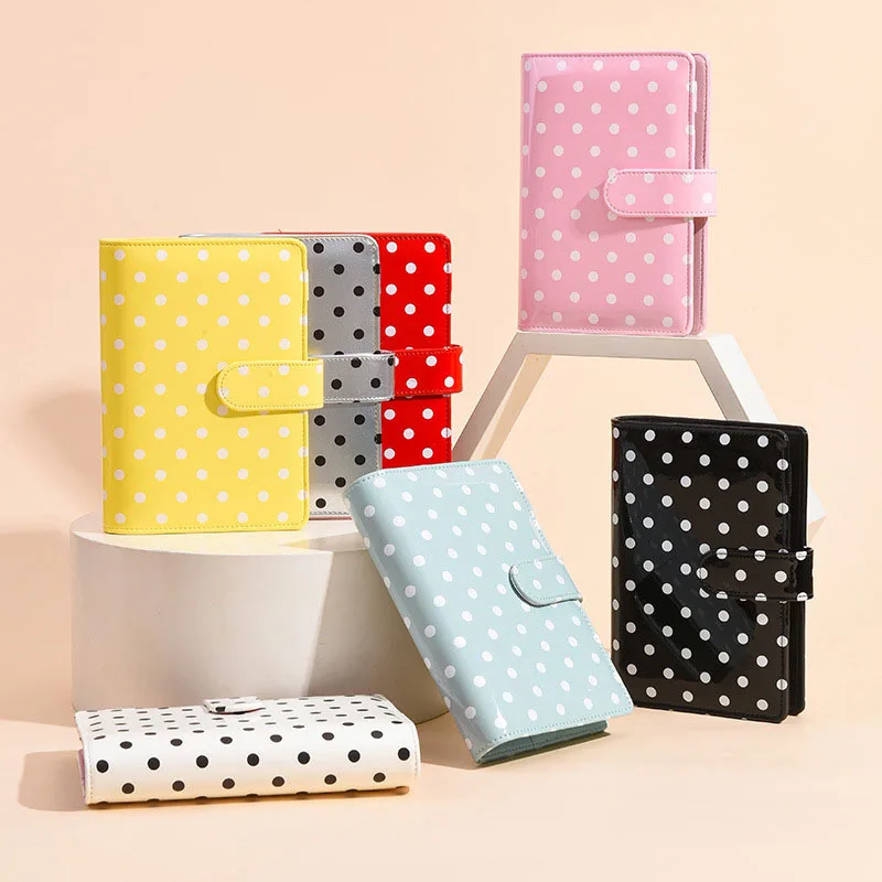 Macaron Polka Dot A6 Ringbuch-Notizbuch, Individuelles Loseblatt-Budgetbuch für Finanzplanung und Organisation Image