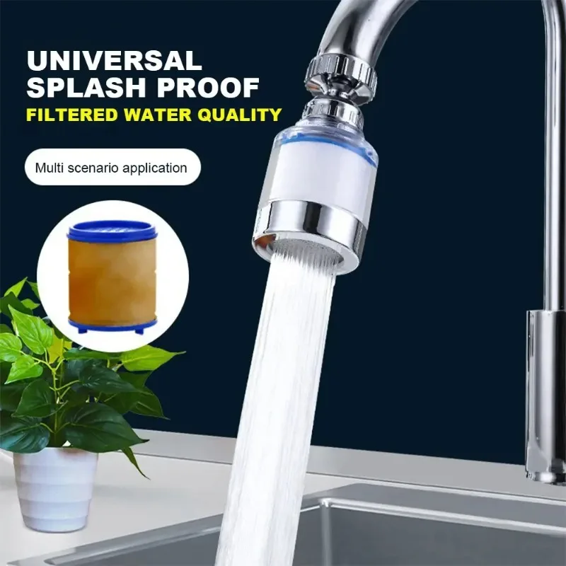 360 ° Flexibler Drehkopf, effektiver Spritzschutz und Wasserfilterung, praktisches Zubehör für Küchen- und Badezimmerarmaturen. Image