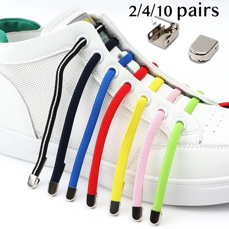 Elastische Schnürsenkel ohne Binden für Sneaker, flache Schnürsenkel, erweiterbare Schnürsenkel, Einheitsgröße für Erwachsene und Kinder. Image