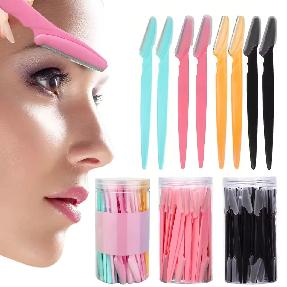 5/40 Stück Augenbrauentrimmer Gesichtsrasierer Tragbarer Augenbrauen-Epilierer Haarentfernung Sicherer Augenbrauenschneider Damen-Make-up-Werkzeuge Image