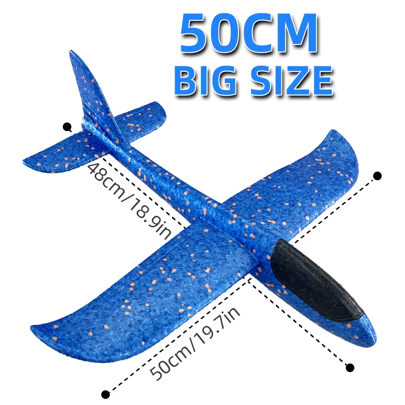 33/50CM Große Schaum Flugzeug Segelflugzeug Hand Werfen Flugzeug Licht Inertial Blase Flugzeuge Outdoor Starten Kinder Spielzeug für Kinder Jungen Geschenk Image