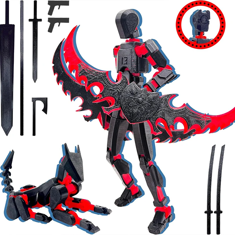 Montage-Fertiges T13 3D-Actionfiguren-Set, Montage-Fertiger Dummy-Roboter Titan 13, Actionfiguren, 3D-Gedruckte Spielzeuge Image