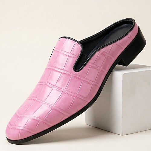 Herren Klassisch Hochzeit PU Leder Bequem Loafer Leicht Rosa Sommer Frühling Herbst Image