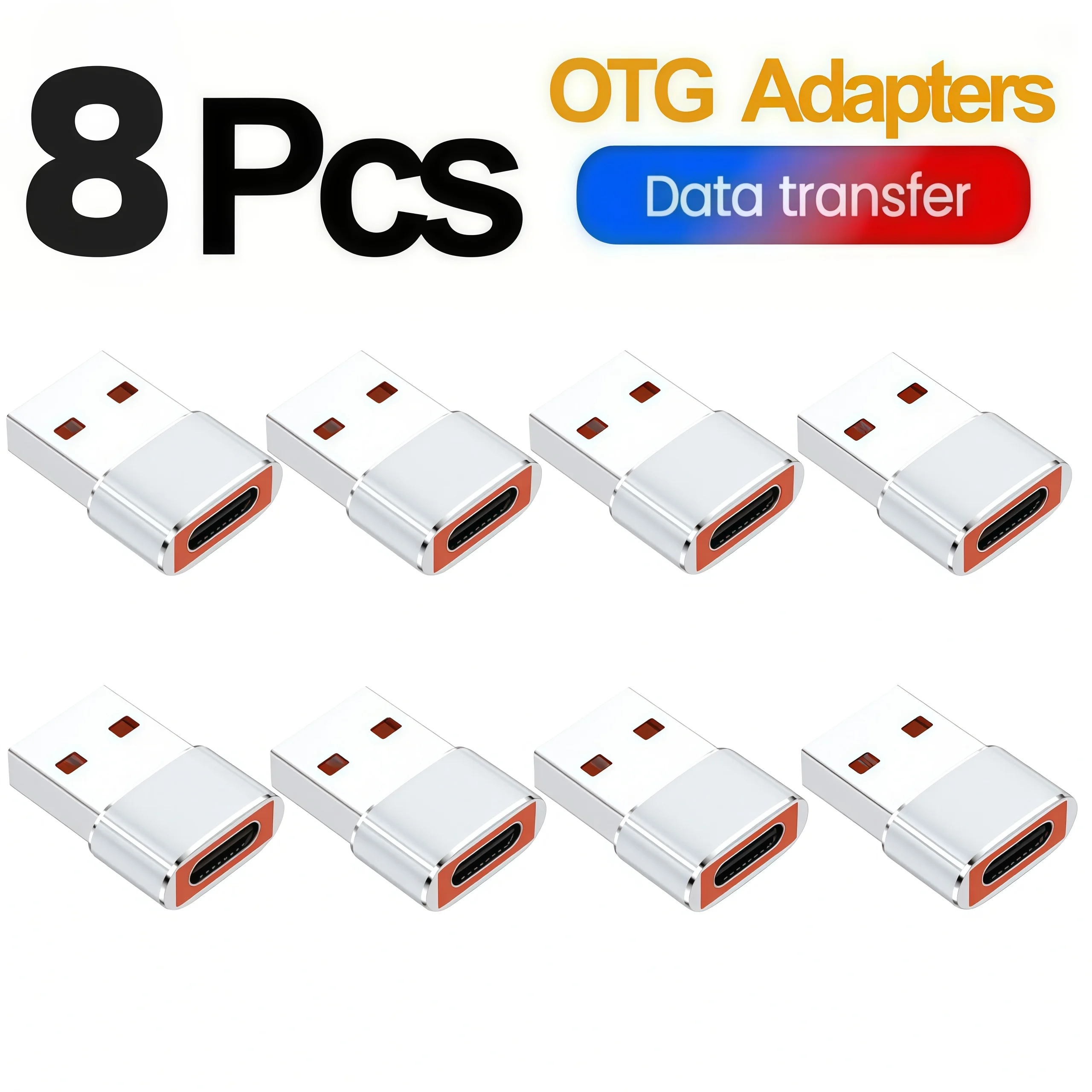 USB zu USB-C Adapter, PD27W/66W Schnellladung 480Mbps Datenübertragung, USB-C Buchse zu USB 2.0 Stecker OTG Adapter Image