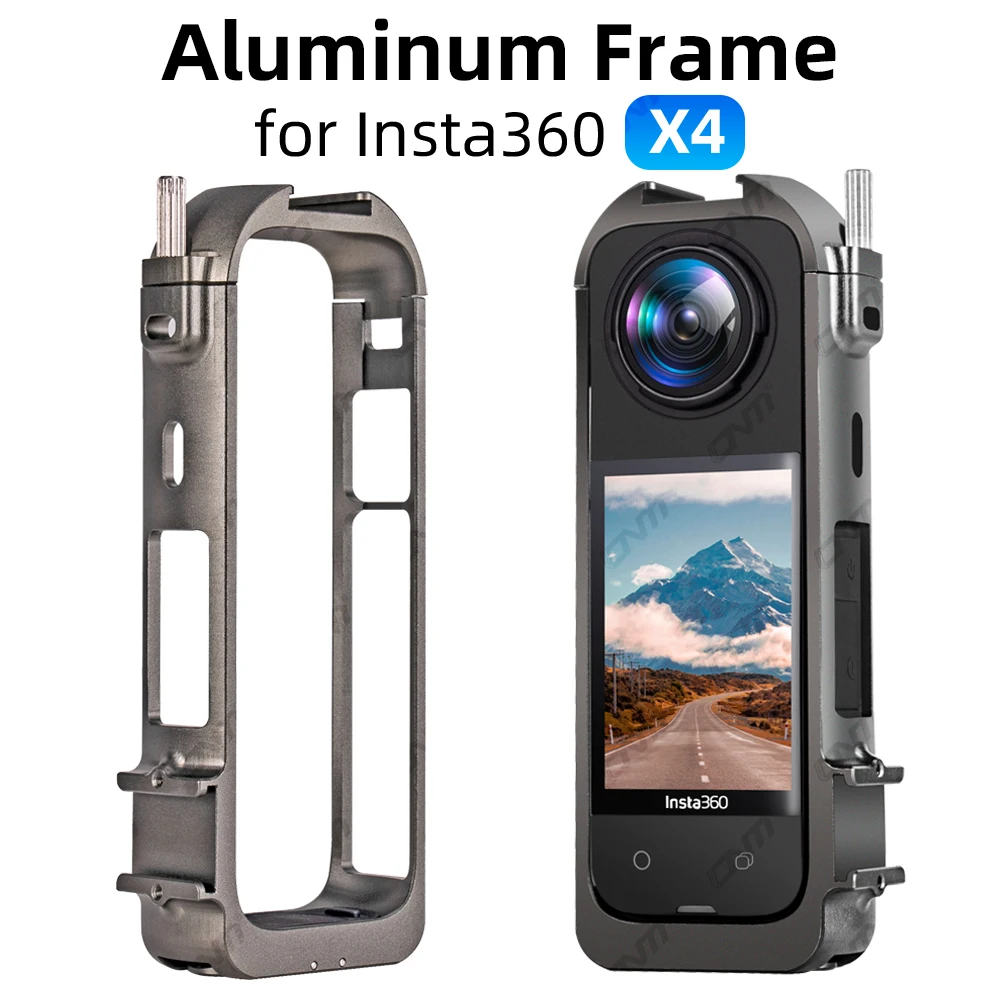 Aluminium-Schutzrahmen für Insta360 X4, langlebiger Metallgehäusekäfig mit Kaltschuhhalterung für Insta 360 X4 Kamerazubehör Image