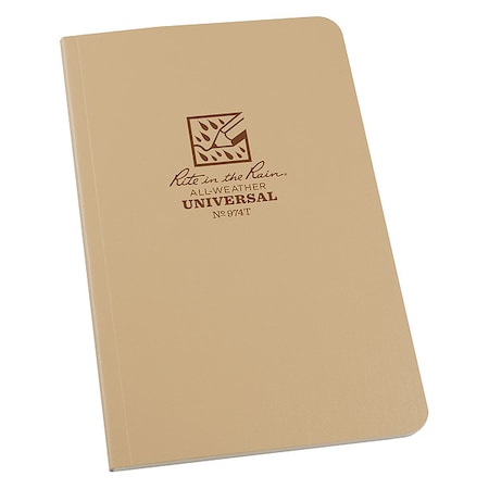 RITE IN THE RAIN 974T Pocket Book,64 Sheets,Tan Cover,32lb