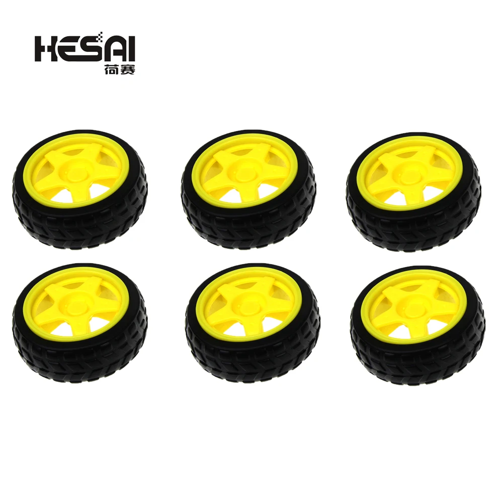 1/2/4/6PCS TT Motor Smart Car Robot Wheel Applicable to Arduino Diy Kit Wheel Smart Car Chassis Robot Remote Control Car Wheel